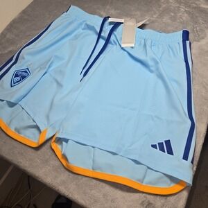 Adidas Aeroready Colorado Rapids MLS Soccer Light Blue Shorts Mens Size 2XL